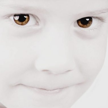 Black and White close up of a child's face