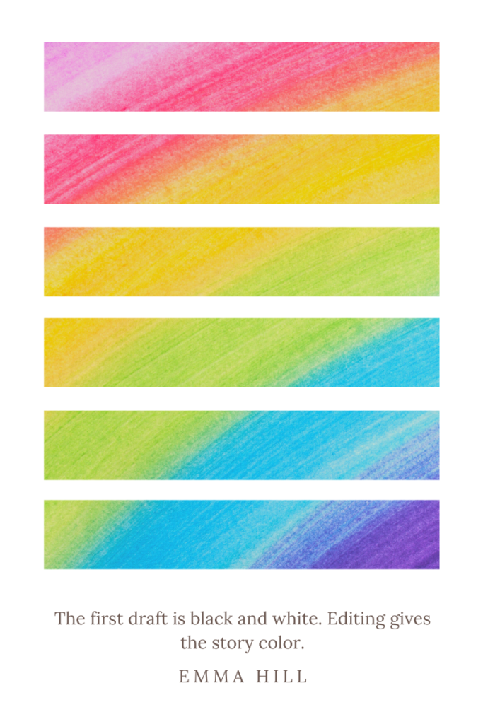 Horizontal rows reveal a rainbow.