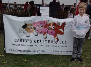 Sign for Carly's Critters. 