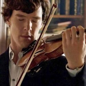 Sherlock Holmes playing his violin.